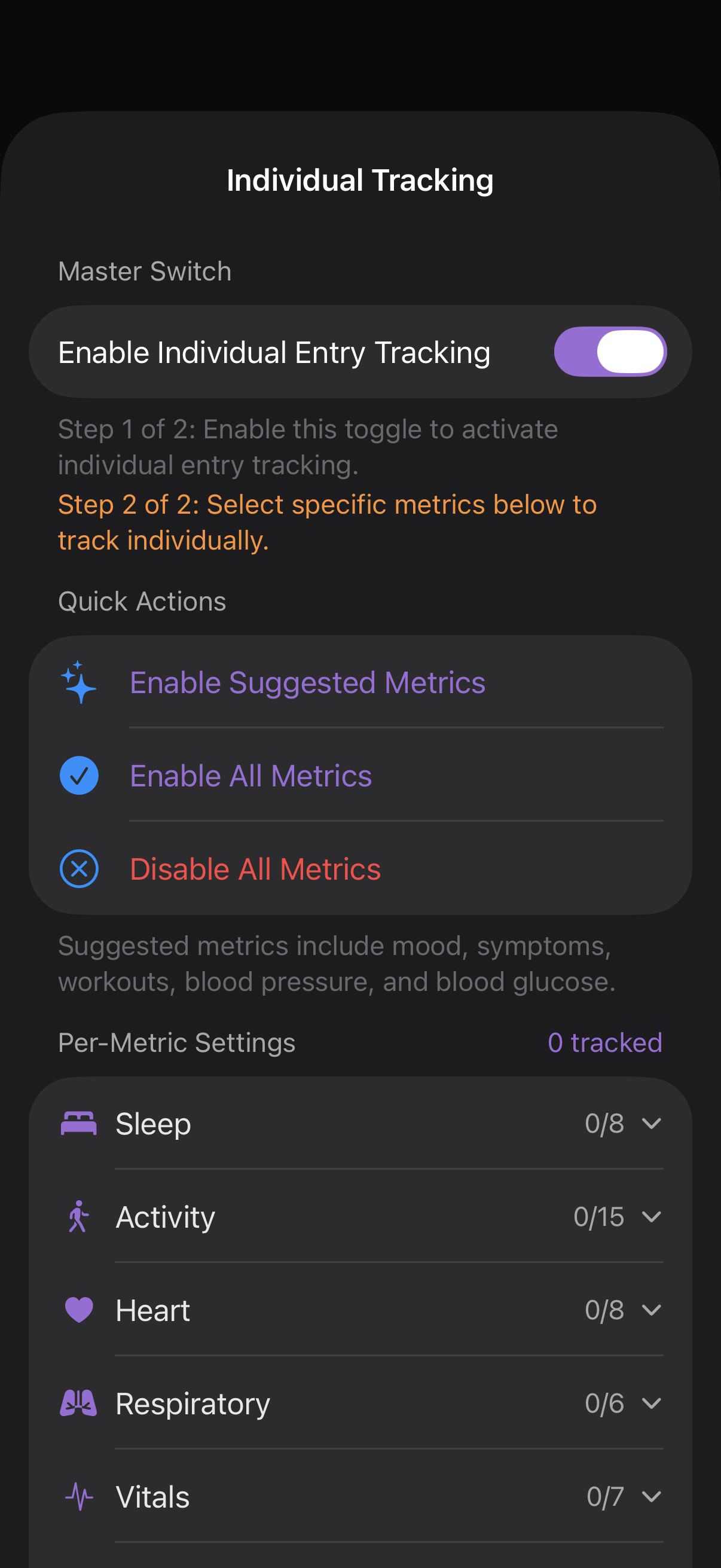 Individual Tracking
