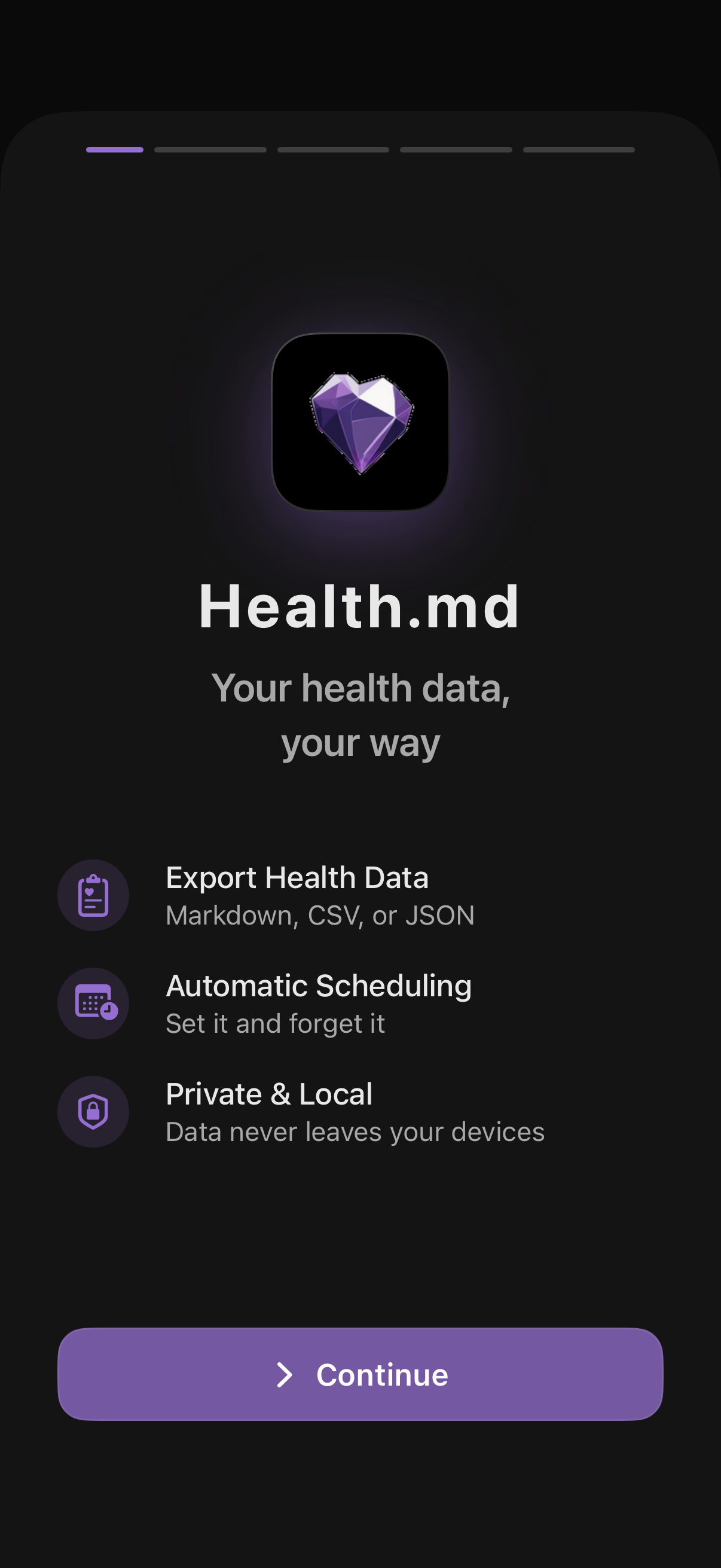 Welcome screen